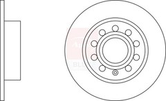 2x Brake Discs Pair Solid fits SKODA OCTAVIA Mk1, Mk2, Mk3 Rear 00 to 20 253mm