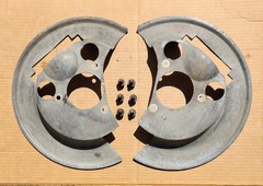1972-1980 Dodge D300 Ramcharger 2wd Front Disc Brake Rotor Dust Shields Set OEM