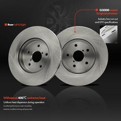 2x Rear Driver & Passenger Side Disc Brake Rotors for Subaru Legacy Outback WRX