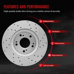 Front+Rear Brake Rotors for 2015-2017 Ford Mustang 3.7L 2016-23 Mustang Ecoboost