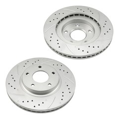 Pair Front Drilled Slotted Disc Brake Rotors For 2002-2003 Nissan Maxima 31306