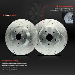 2Pcs Front LH & RH Drilled Brake Rotors for Subaru Legacy Tribeca Outback WRX