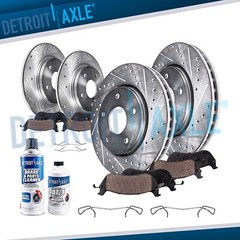 Front Rear Drilled Rotors Ceramic Brake Pads Kit for 2005-2011 2012 2013 Mazda 3