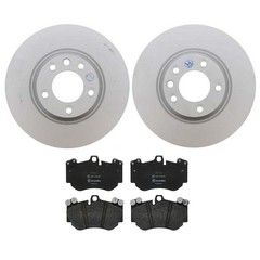 SHW Performance OEM Front Brake Kit Rotors Brembo Pads For Cayenne Black Caliper