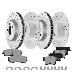 320mm Front Rear DRILLED Rotors Brake Pads for 300 Charger Challenger Magnum