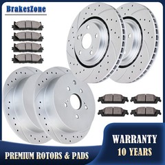 Fit for Toyota Highlander 328mm Front 309mm Rear Brake Rotors Pads Drilled Kit
