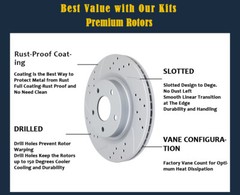 292mm Rear Brake Rotors Pads for Nissan 350Z Leaf Rogue Drilled Slotted Brakes