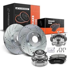 A-Premium Front Drilled Rotor & Brake Pad & Wheel Hub Bearing for Nissan 350Z