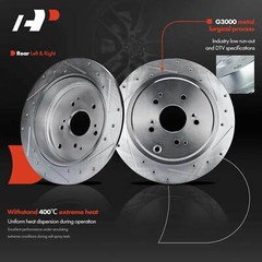 A-Premium Front & Rear Drilled Brake Rotors & Ceramic Pads for Acura MDX 01-02