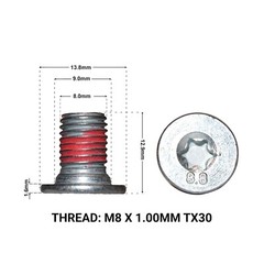 2X FRONT BRAKE DISC RETAINING SCREW FITS: MERCEDES VITO W447 2014- DRS1661AY