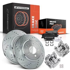 A-Premium 8x Rear Drilled Brake Rotor & Pad+Caliper for Dodge Charger Challenger