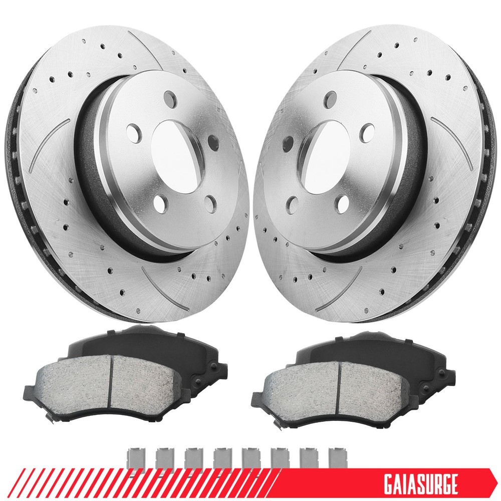 For 2008 -2012 Dodge Nitro Jeep Liberty 302mm Front Disc Brake Rotors Brake Pads