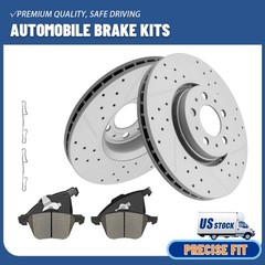 316mm Front Drilled Disc Brake Rotors & Ceramic Pads for 2003-2014 Volvo XC90
