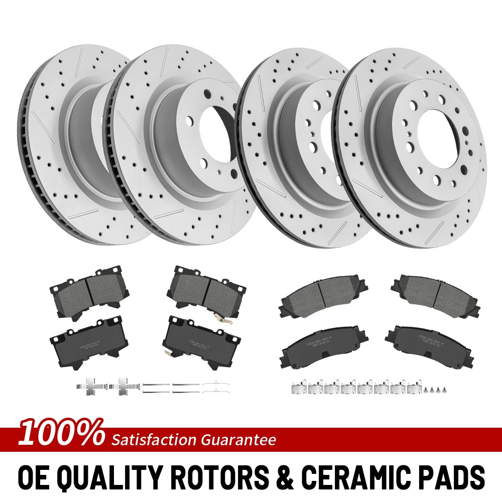 Front Rear Brake Rotor Pads For 2022-2023 Lexus LX600 Toyota Tundra Sequoia