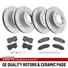 Front Rear Brake Rotor Pads For 2022-2023 Lexus LX600 Toyota Tundra Sequoia
