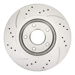 2x Front Drilled & Slotted Brake Rotors For Nissan Rogue 08-13 and Sentra 2.5L
