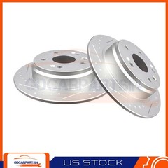 Brake Rear Disc Rotors Slotted For 1999-2003 Acura TL Sliver Zinc Plated