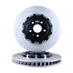 2-Pieces Floating Slotted Front 400mm Brake Rotors For Audi RS3 2017-2020