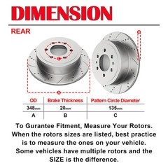 Rear Drilled Slotted Brake Rotors Brake Pads Kit for 10-11 Ford F-150 Brakes Set