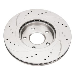2x Front Drilled & Slotted Brake Rotors For Nissan Rogue 08-13 and Sentra 2.5L