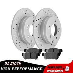 284mm Rear Disc Brake Rotors Ceramic Pads for 2006 2007 Hyundai Sonata 3.3L
