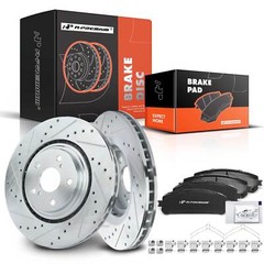 Drilled Slotted Rotors & Ceramic Brake Pads Front for Toyota Sienna Lexus NX300