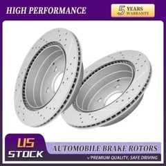 For 2010 – 2017 GMC Terrain Chevy Equinox 2Pcs Rear Drilled Slotted Brake Rotors