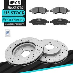 260mm Front Drilled Rotors Ceramic Brake Pads for 2012-2019 Nissan Versa Note