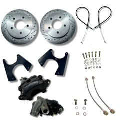 1973-1987 Chevy C10 Rear Disc Brake Conversion Kit Black E-Brake Calipers 5×5