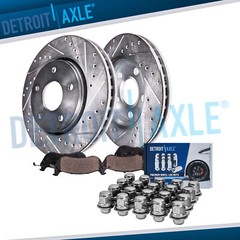 Front Drilled Rotors Brake Pads w/20pc Lugnuts for 2007 2008 -2013 Nissan Altima