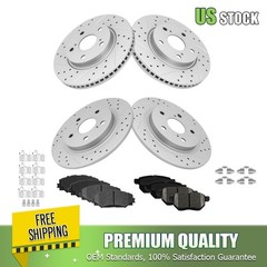 Front & Rear Drilled Slotted Rotors Ceramic Brake Pads for 2008 – 2015 Scion xB