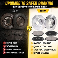 11.65” 296mm Front Disc Rotors Brake Pads for Toyota Camry Avalon Sienna Solara