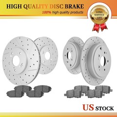 For 2003 2004 2005 2006 Acura MDX 3.5L Front Rear Disc Rotors Ceramic Brake Pads