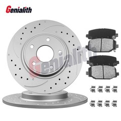 for Dodge Grand Caravan Journey Town & Country Rear DRILLED Brake Rotors & Pads