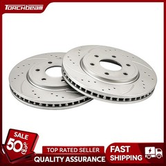 2x Front Drilled Slotted Vented Brake Rotors for 2009 Suzuki Equator 12142089