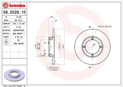 Brembo 08.5026.10 Brake Disc for Bedford,Byd,GME,Maruti,Suzuki,Suzuki (Changanese),