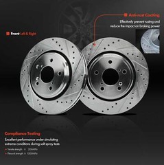 Front Drilled Brake Rotors &Ceramic Brake Pads for Honda Pilot Acura MDX 17-2020