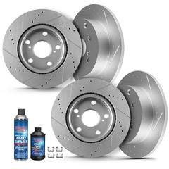 4 Pcs Front Rear Brake Discs Rotors For Toyota Rav4 2013 – 2017 Drill And Slot