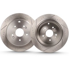 2X For Acura Rdx 2007-2018 For Honda Cr-V 2005-2016 Rear Slotted Brake Rotors