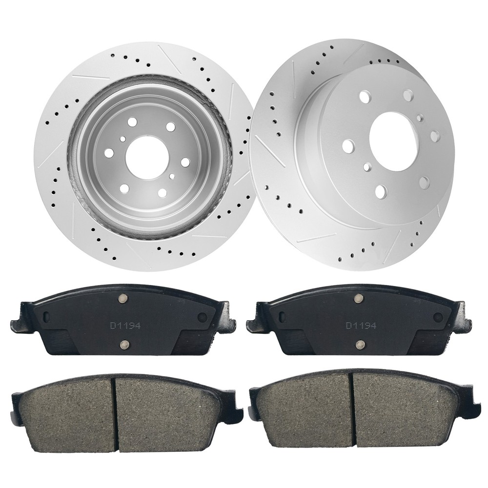 Rear Rotors Brake Pads for Cadillac Escalade Esv 2007 – 2014 Ext 2007 – 2013 ALL