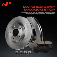 A-Premium Front Disc Brake Rotors for Mazda 3 2004-2013 5 2006-2017 2.3L 2.5L