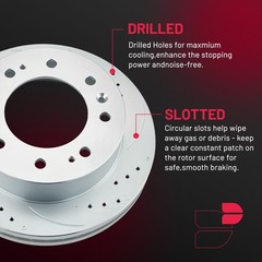 Drilled Slotted Rotors Ceramic Brake Pads Set For 2007-2016 Honda CR-V 2.4L