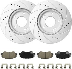 280mm Front Disc Rotors + Ceramic Brake Pad for Hyundai Elantra Kia Forte