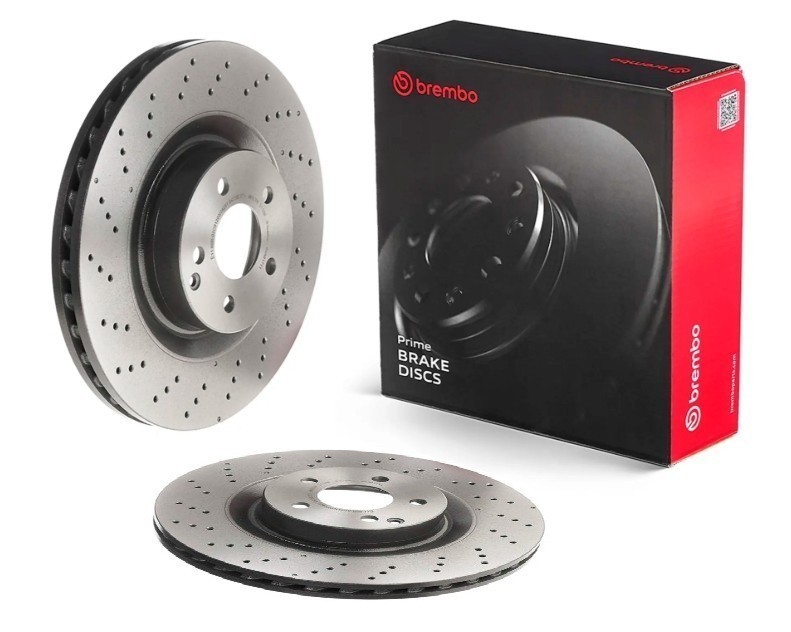 Brembo 09.A817.11 Prime UV Coated Drilled Vented Brake Rotors – Front Pair