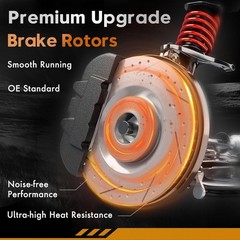 280mm Front Disc Rotors + Ceramic Brake Pad for Hyundai Elantra Kia Forte
