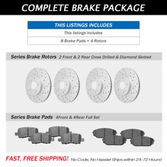 Front & Rear Brake Rotors+Ceramic Pads for 05-07 Nissan Pathfinder 2008-2012 V6