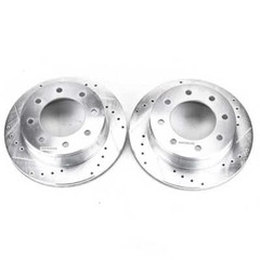 Disc Brake Rotor Set-Rear Drilled, Slotted and Zinc Plated Brake Rotor Pair