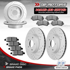Front & Rear Disc Rotors + Brake Pads for 2008-2010 2011 2012 2013 Nissan Rogue