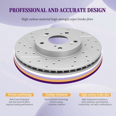 Front & Rear Drilled Rotor Ceramic Brake Pad For 2017 2018-2023 Nissan Titan
