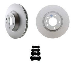 SHW Performance Front Rotors & Hella Low-Met Disc Brake Pad Kit for Cayenne